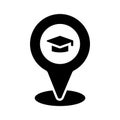glyph style icon of school or campus location, premium vector Royalty Free Stock Photo