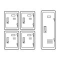 School locker line. Vector illustration, icon Royalty Free Stock Photo