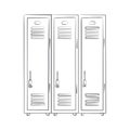 School locker vector icon. Changing room doodle outline sign.