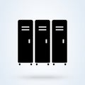 School lockers or Shop lockers icon or logo. locker concept. There are several lockers vector illustration