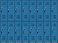 School lockers two row Royalty Free Stock Photo