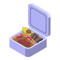 School lunch box icon isometric vector. Food cuisine Royalty Free Stock Photo