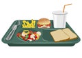 A school lunch tray with copy space Royalty Free Stock Photo