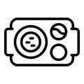 School lunch tray icon, outline style Royalty Free Stock Photo