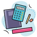 School math supplies. Vector Royalty Free Stock Photo