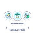 School meal eligibility concept icon