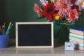School mockup with an empty frame. Back to school. September 1. Teacher`s Day Royalty Free Stock Photo
