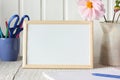 School mockup, scene creator. rectangular empty frame Royalty Free Stock Photo