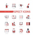 School - modern line design style icon set Royalty Free Stock Photo