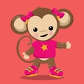 School monkey girl shirt 01