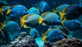 School of multi colored fish swim in natural underwater beauty generated by AI Royalty Free Stock Photo