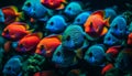 A school of multi colored fish swim in a vibrant reef generated by AI Royalty Free Stock Photo