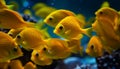 School of multi colored fish swimming in vibrant reef generated by AI Royalty Free Stock Photo