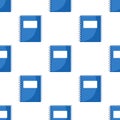 School Notebook Flat Icon Seamless Pattern