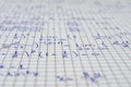 School Notebook With Handwritten Algebra Equations Royalty Free Stock Photo