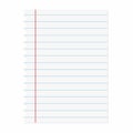 School notebook paper. Blank of note paper. Lined sheet