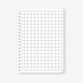 School notebook paper sheet. Exercise book page background. Squared notepad backdrop. Vector illustration. Royalty Free Stock Photo