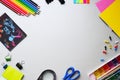 School and office supplies on white background, Royalty Free Stock Photo