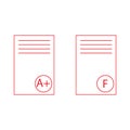 School paper marks grades icon sign symbol
