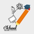 School pencil graduation elements icon