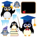 School penguins theme set 1 Royalty Free Stock Photo