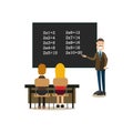 School people concept vector illustration in flat style Royalty Free Stock Photo