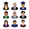 School people icons set