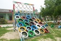 School playground made by rubber tire
