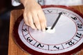 School project activity preparation for primary or elementory school, a clock preparation as a school project Royalty Free Stock Photo