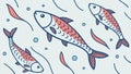 School of Red Fish Seamless Pattern Vector, Dynamic Aquatic Life, vector design Generative AI Royalty Free Stock Photo