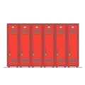 School red locker vector icon. Changing room sign.