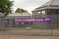 This school is respecting physical distancing billboard on local school gate