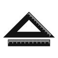 2 school rulers simple icon