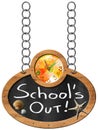 School's Out - Blackboard with Chain