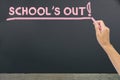 School`s out for summer on blackboard Royalty Free Stock Photo