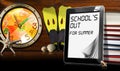 School's Out for Summer - Tablet Computer Royalty Free Stock Photo