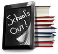 School's Out - Tablet Computer with Books Royalty Free Stock Photo