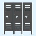 School safe lockers solid icon. Locker or cabinet for school closet, gym, stadium. Sport vector design concept, glyph Royalty Free Stock Photo
