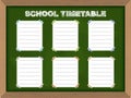 School schedule. School Timetable stickers on Blackboard. Vector