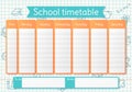 School schedule. Weekly timetable for lessons. Vector illustration Royalty Free Stock Photo