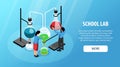 School Science Lab Horizontal Banner Royalty Free Stock Photo
