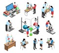 School Science Lab Isometric Set Royalty Free Stock Photo