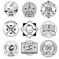 School and science vintage badges set Royalty Free Stock Photo