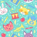 School seamless pattern for children Royalty Free Stock Photo