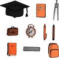 School set. Drawing by hand. Vector. Royalty Free Stock Photo