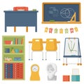 School set or kit furniture, vector icons