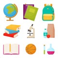 School set. Set of various school subjects on a white background Royalty Free Stock Photo