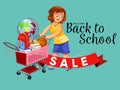 School shopping with mom poster with logo for banner