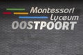School Sign Montessori Lyceum Oostpoort At Amterdam The Netherlands Royalty Free Stock Photo
