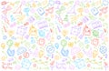 School sketch doodle background. Hand drawn vector color line. Editable stroke size. Royalty Free Stock Photo